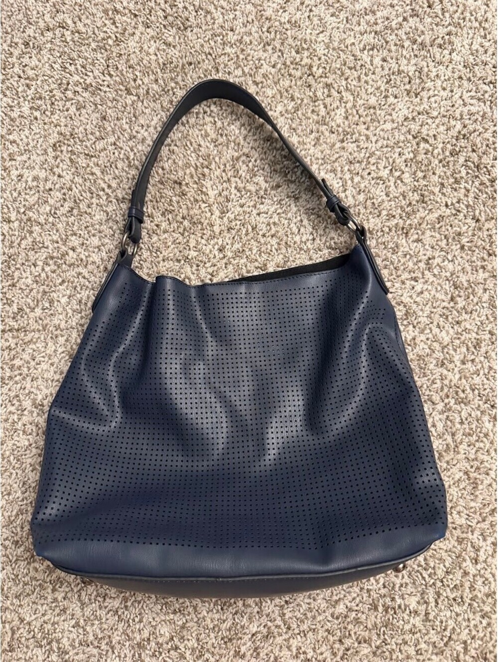 Navy Lulu Dharma Vegan Leather Hobo Bag
